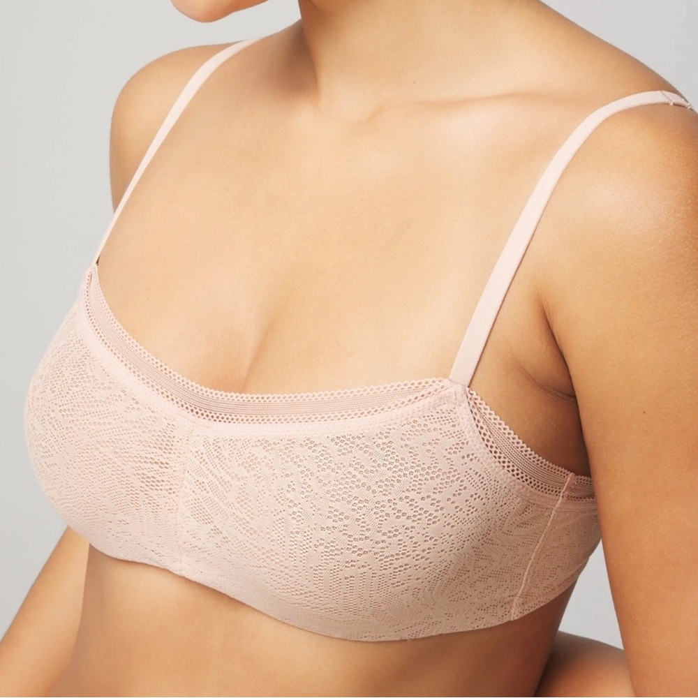 Soma Unlined Lace Balconette Bra Size 36DD Blush Nude NWT